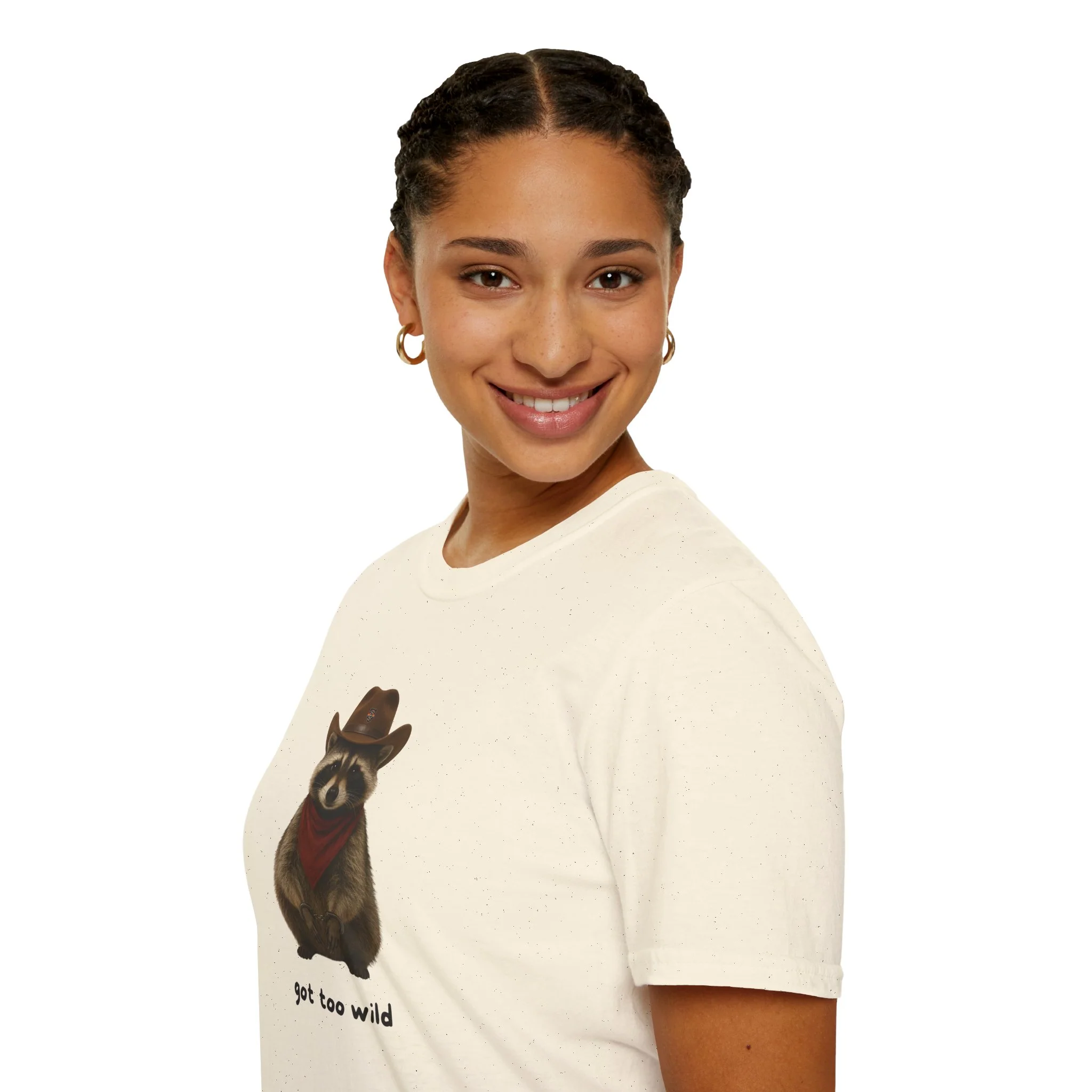 Got Too Wild Raccoon Cowboy Unisex Softstyle T-Shirt - Image 33