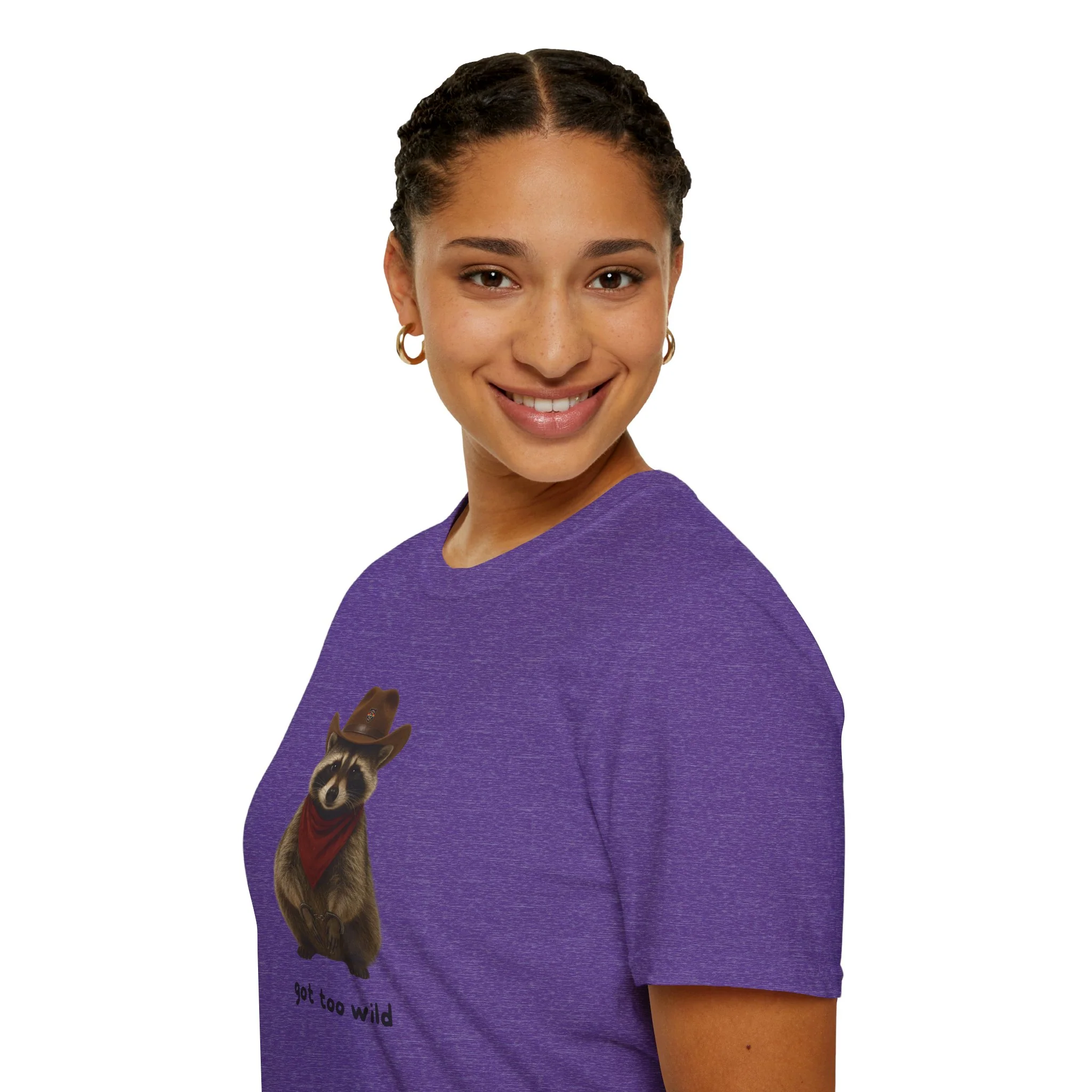 Got Too Wild Raccoon Cowboy Unisex Softstyle T-Shirt - Image 75