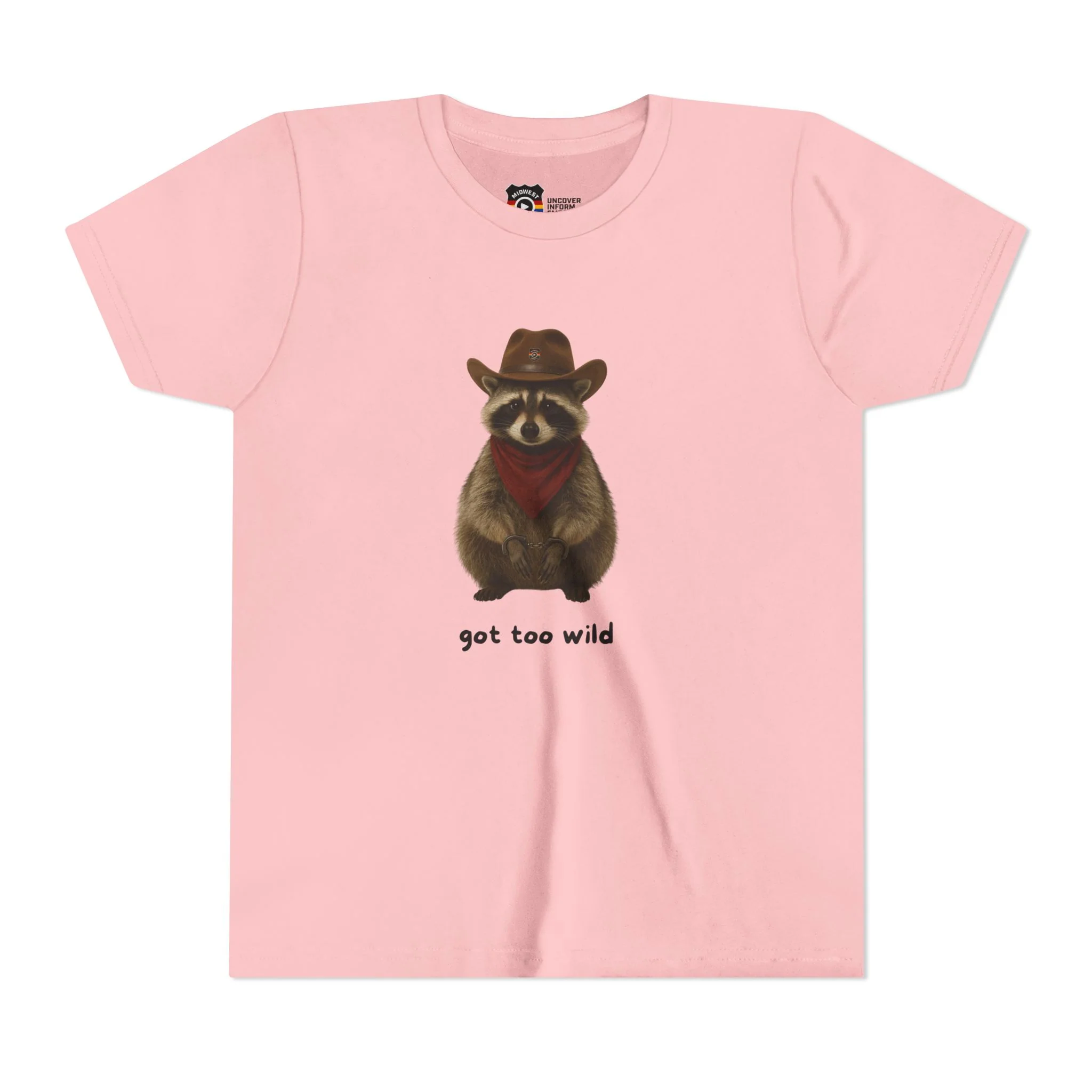 Youth Short Sleeve Tee 'Got Too Wild' Rebel the Raccoon - Image 11