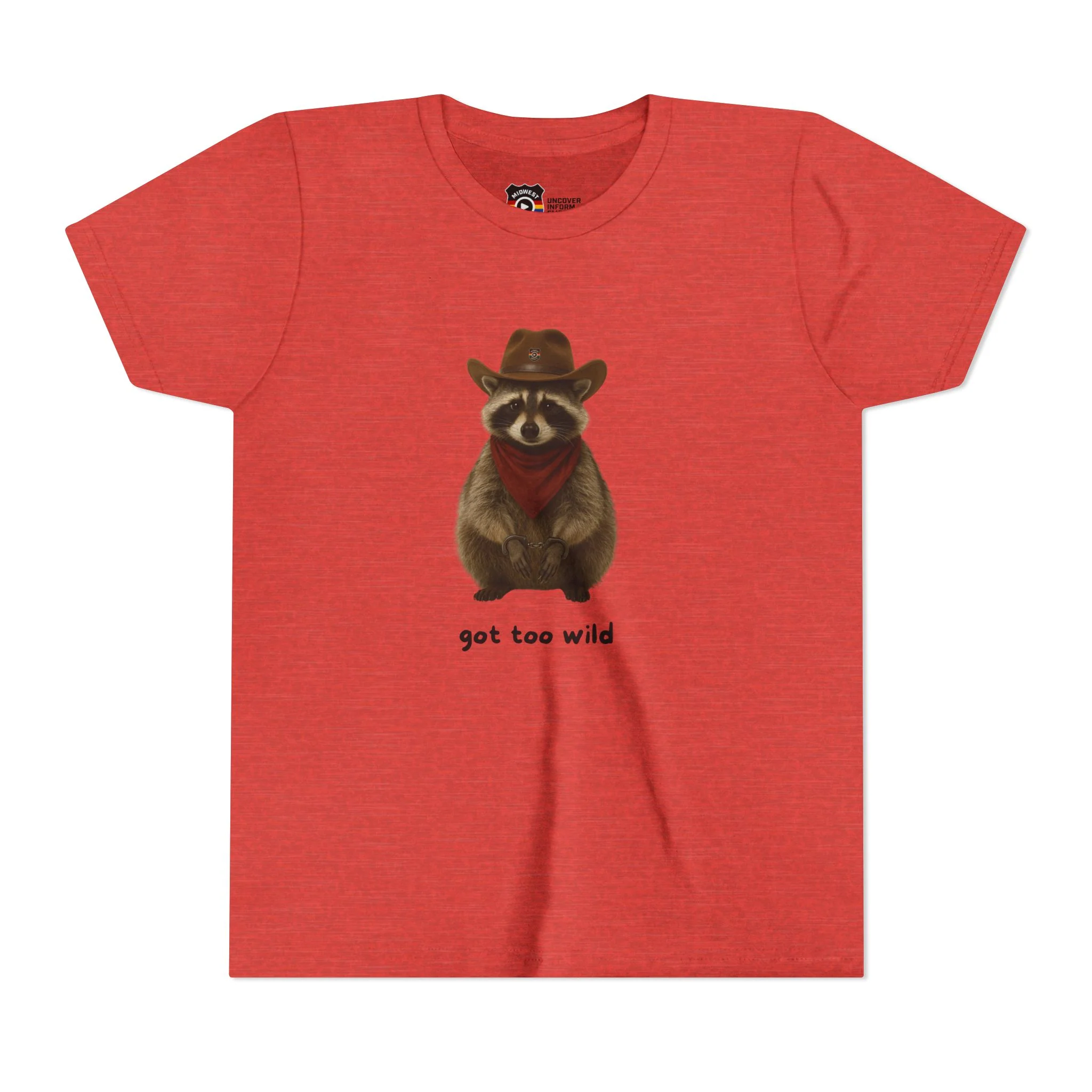Youth Short Sleeve Tee 'Got Too Wild' Rebel the Raccoon - Image 12