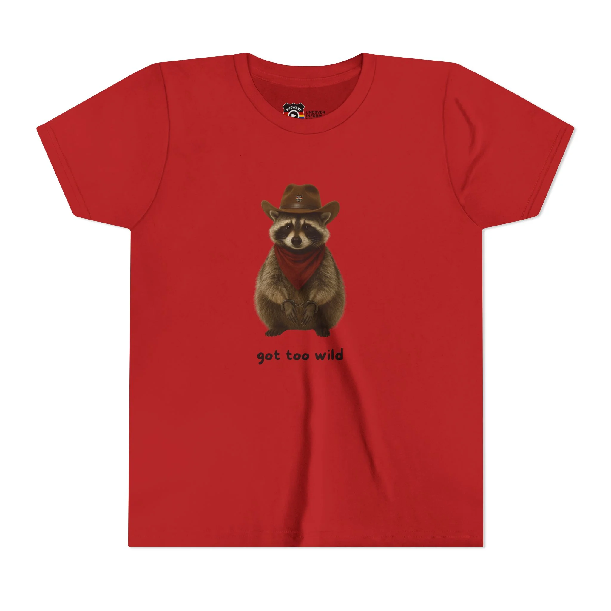 Youth Short Sleeve Tee 'Got Too Wild' Rebel the Raccoon - Image 13