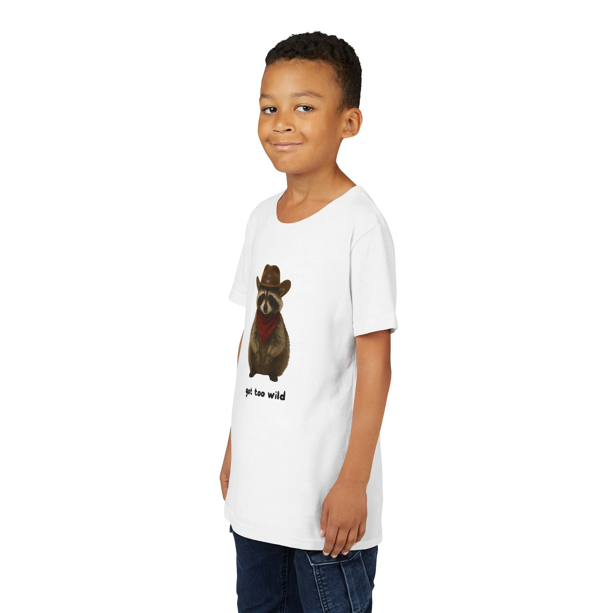 Youth Short Sleeve Tee 'Got Too Wild' Rebel the Raccoon - Image 18