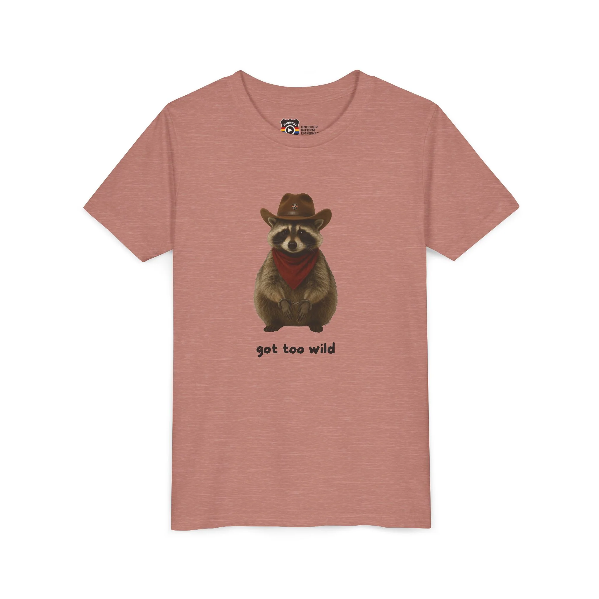 Youth Short Sleeve Tee 'Got Too Wild' Rebel the Raccoon - Image 19