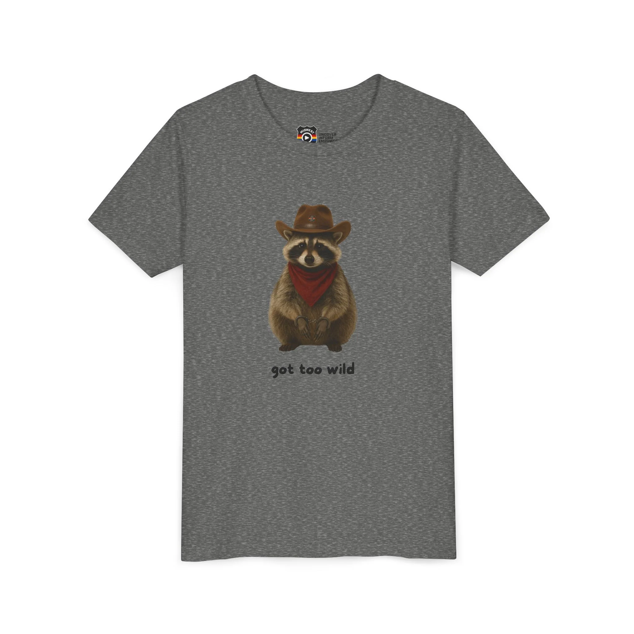 Youth Short Sleeve Tee 'Got Too Wild' Rebel the Raccoon - Image 22
