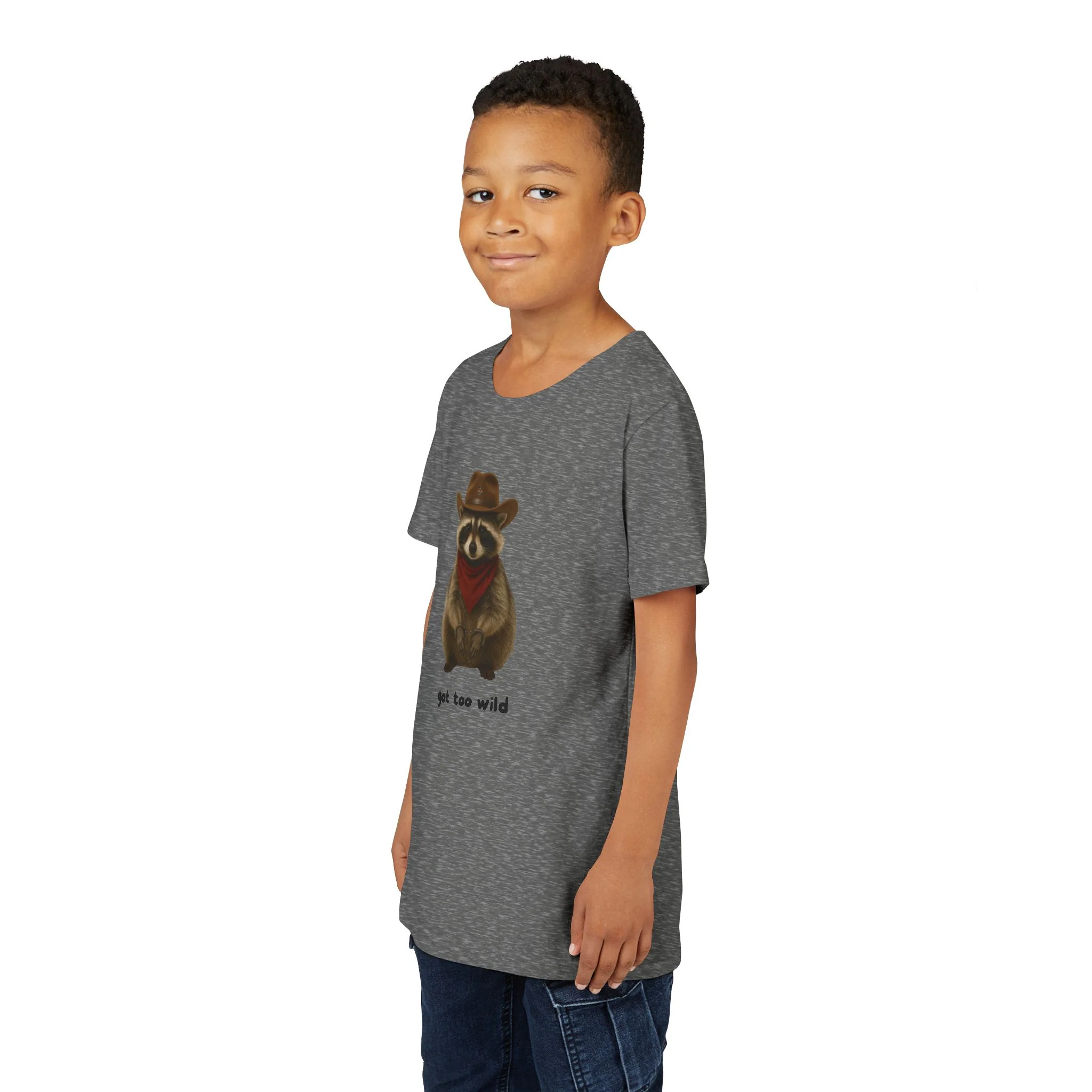 Youth Short Sleeve Tee 'Got Too Wild' Rebel the Raccoon - Image 24