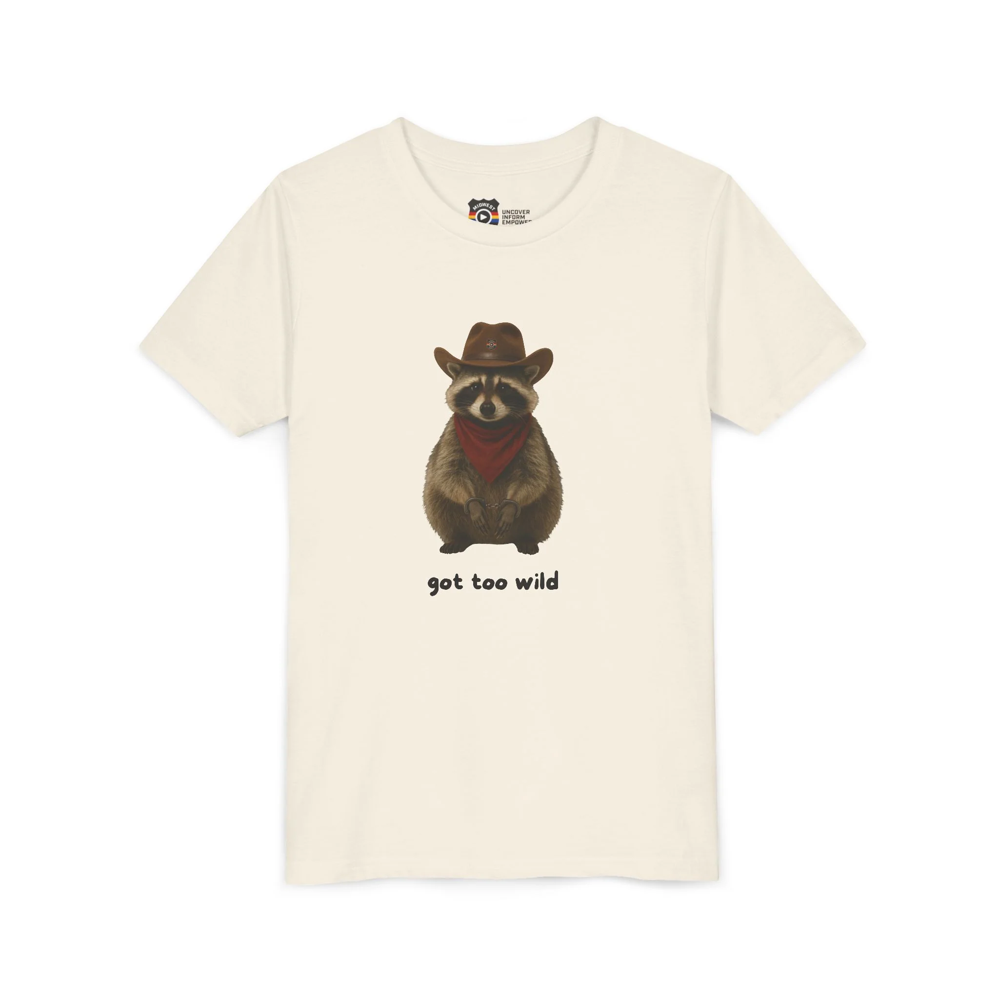 Youth Short Sleeve Tee 'Got Too Wild' Rebel the Raccoon - Image 26