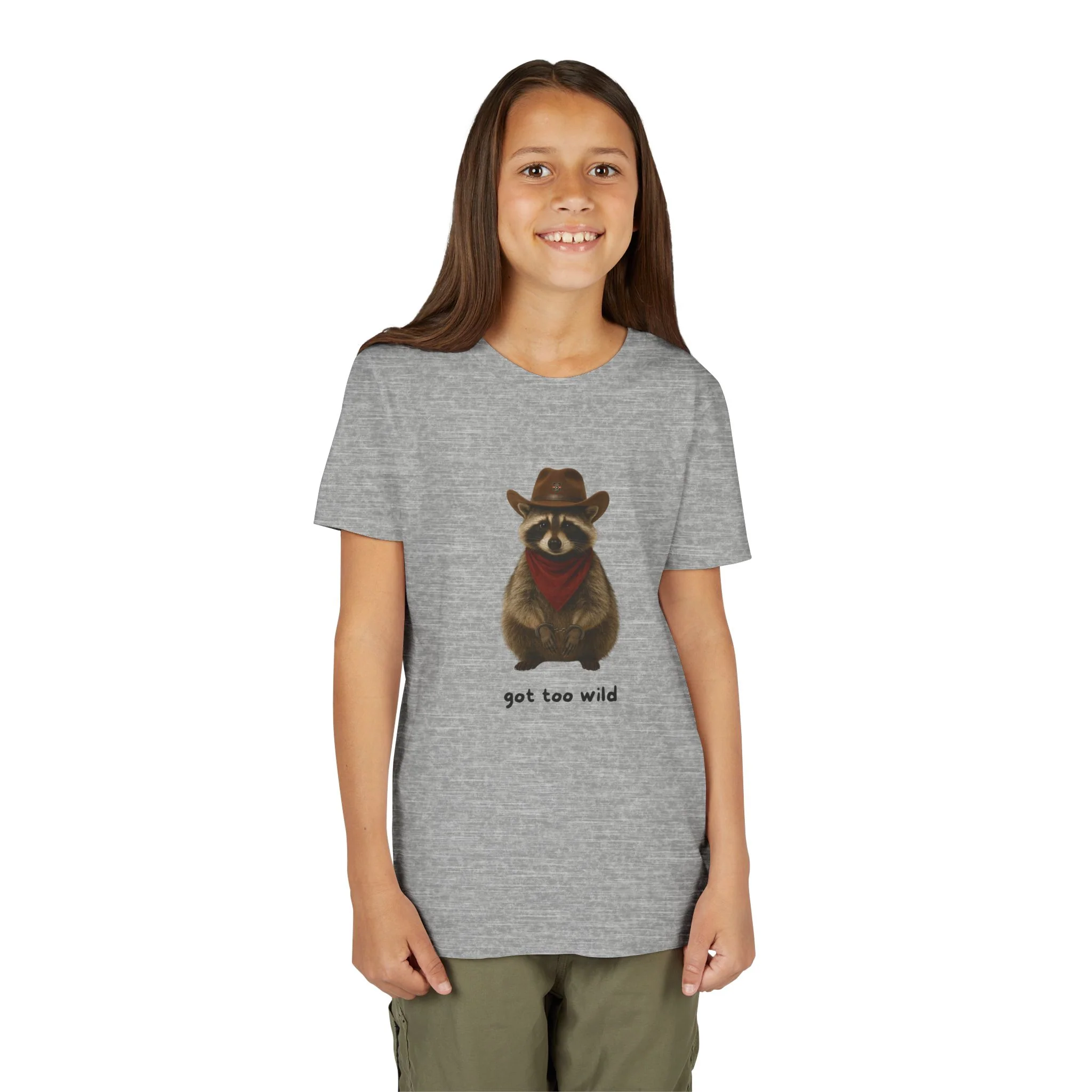 Youth Short Sleeve Tee 'Got Too Wild' Rebel the Raccoon - Image 36