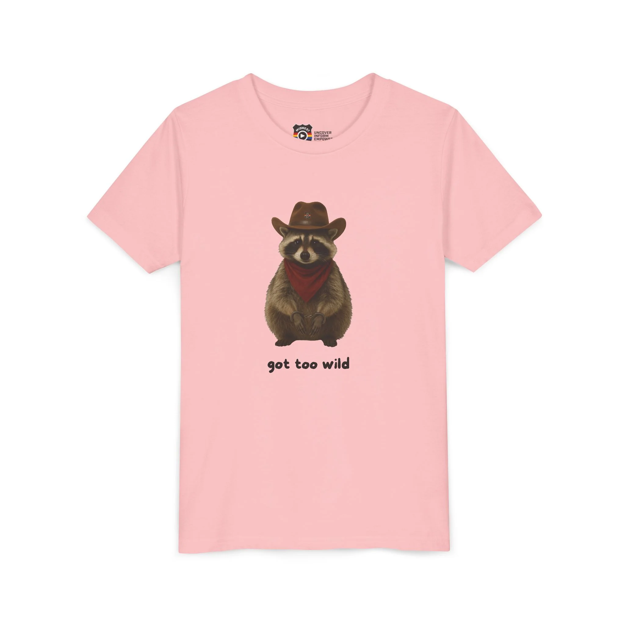 Youth Short Sleeve Tee 'Got Too Wild' Rebel the Raccoon - Image 50