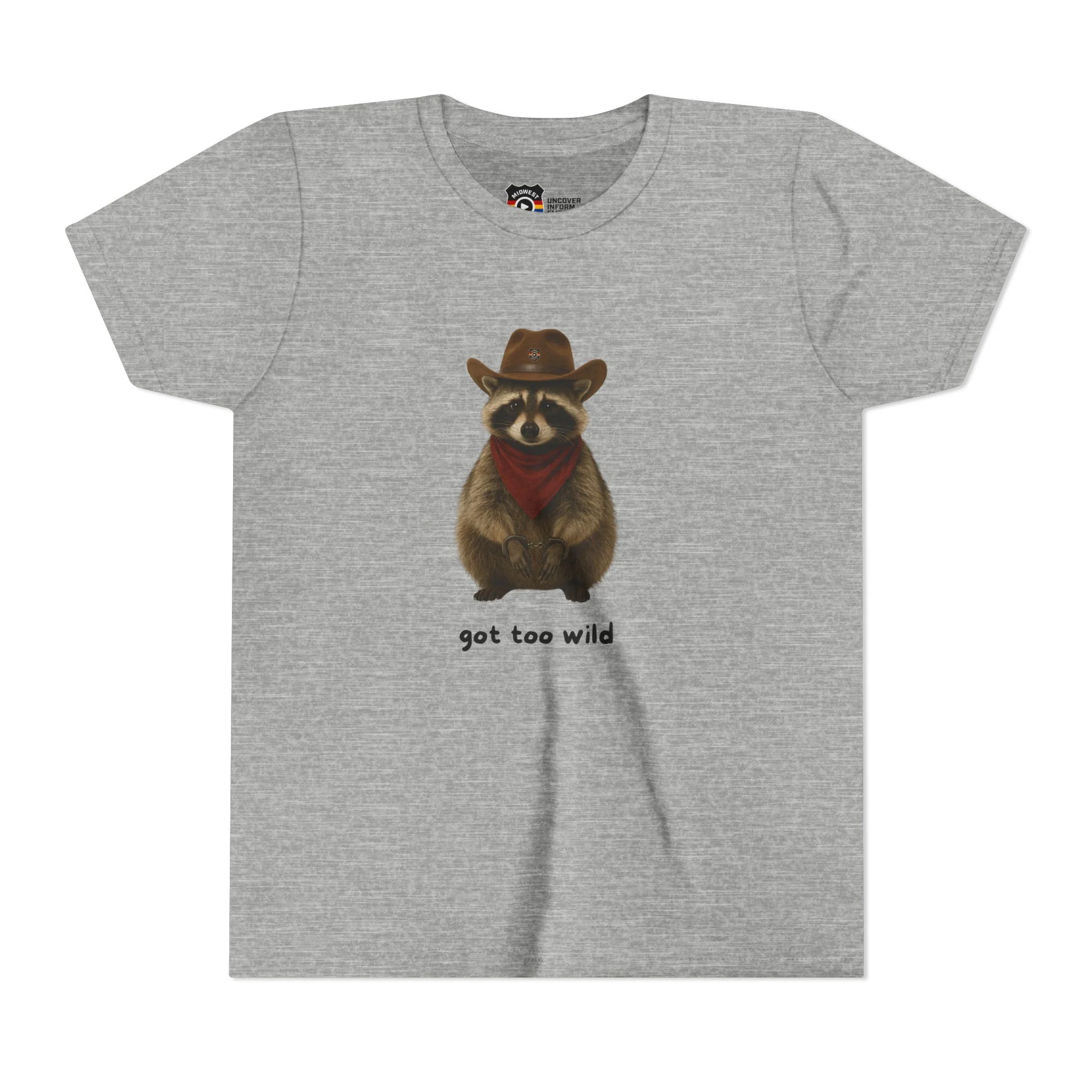 Youth Short Sleeve Tee 'Got Too Wild' Rebel the Raccoon - Image 7