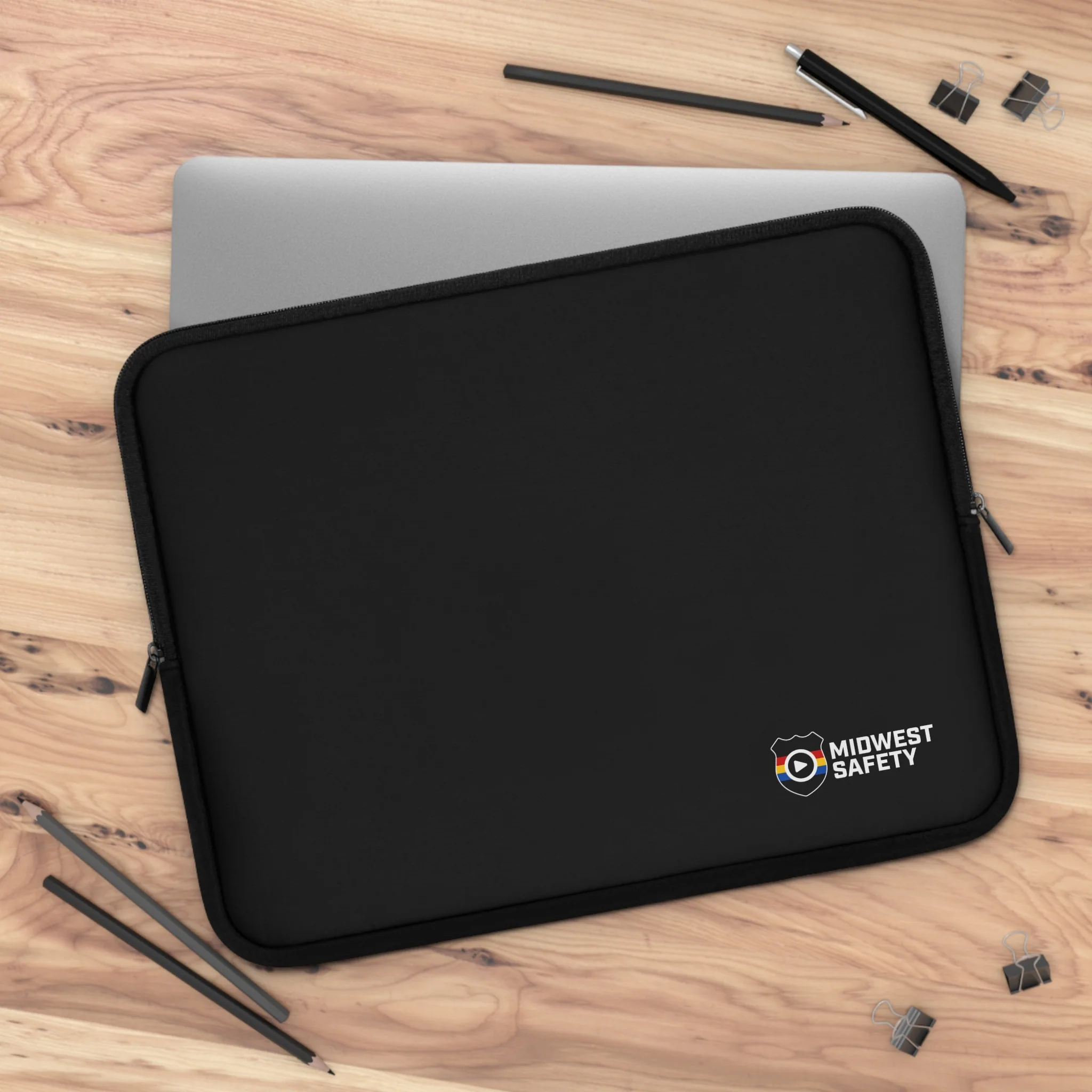 Midnight Safety Laptop Sleeve Text Logo - Stylish Protection for Your Device - Image 4