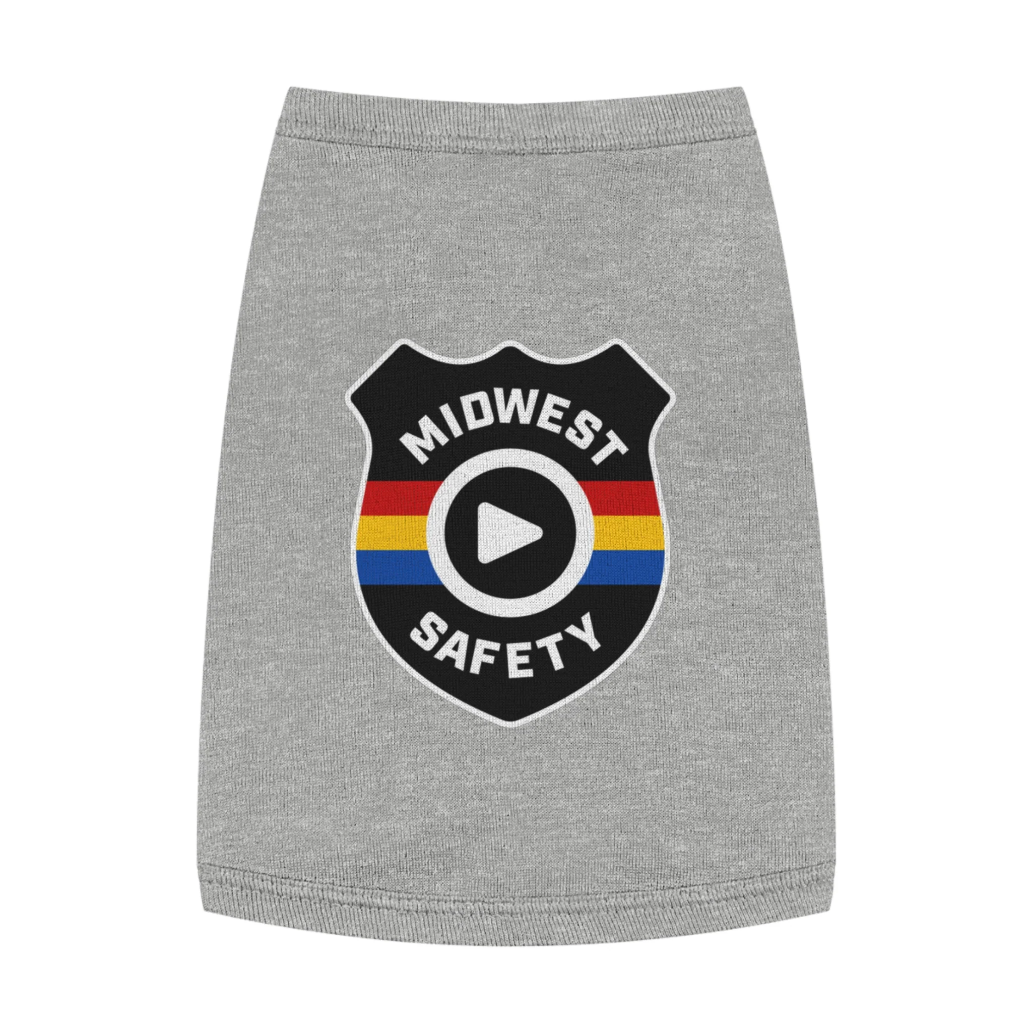 Pet Tank Top with Midwest Safety Badge Design, Cute Dog Apparel, Summer Pet Clothing, Fun Pet Gift, Adorable Dog Tank Top - Image 2