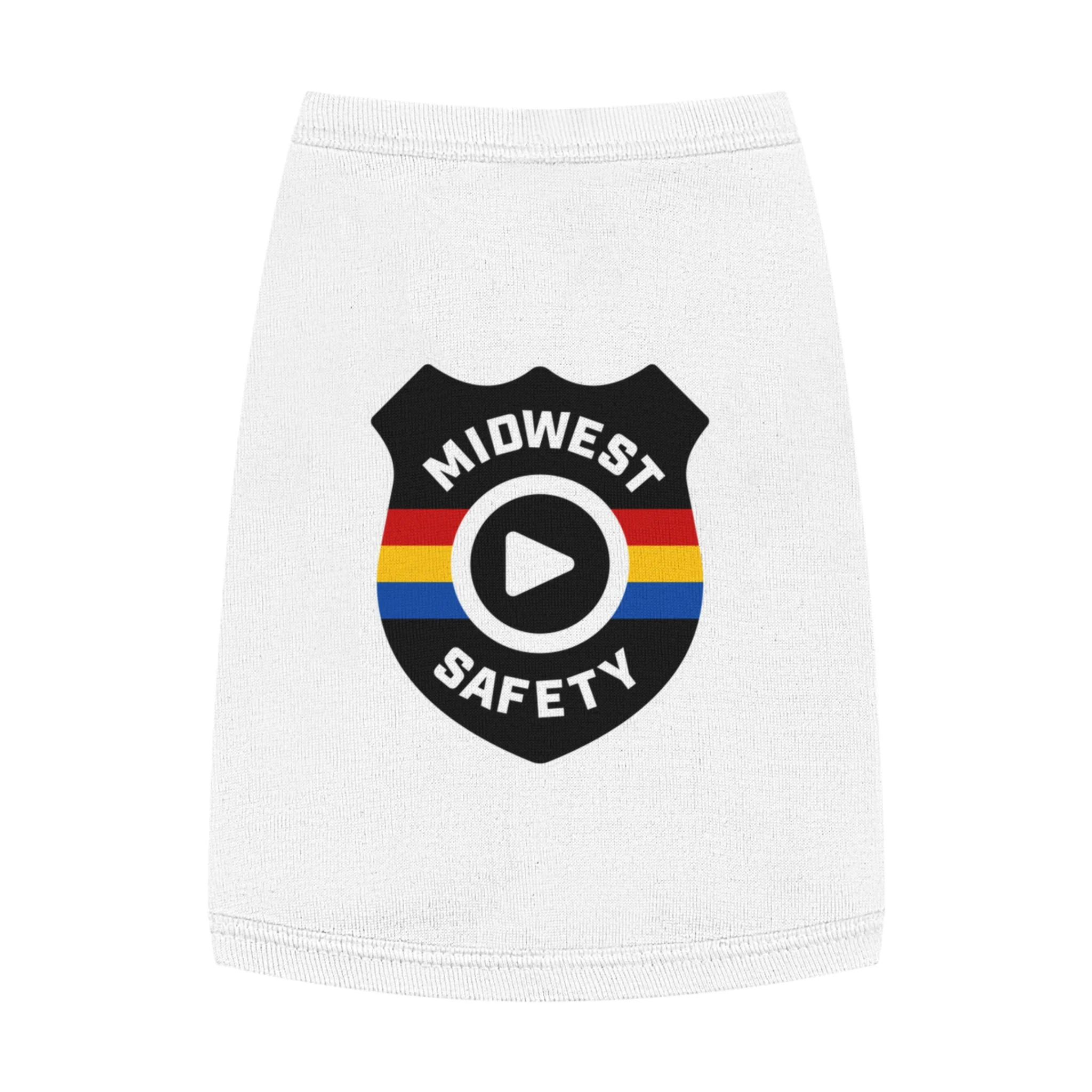Pet Tank Top with Midwest Safety Badge Design, Cute Dog Apparel, Summer Pet Clothing, Fun Pet Gift, Adorable Dog Tank Top - Image 4