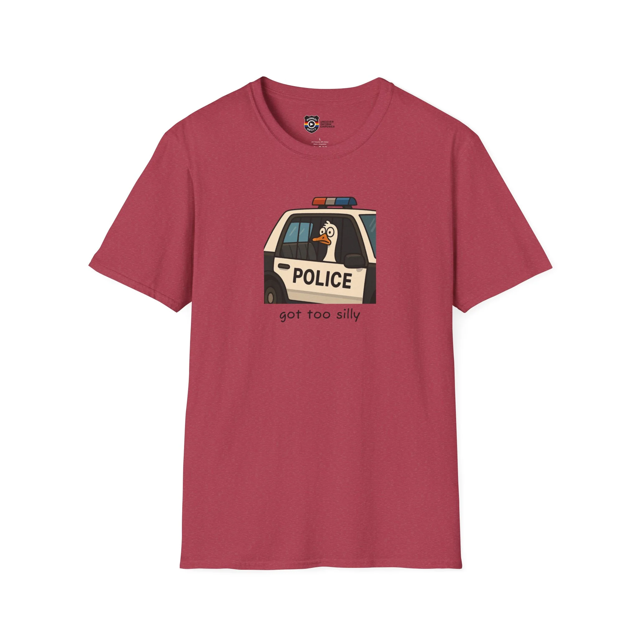 Unisex Softstyle Police Silly T-Shirt - Fun & Quirky Graphic Tee - Image 9