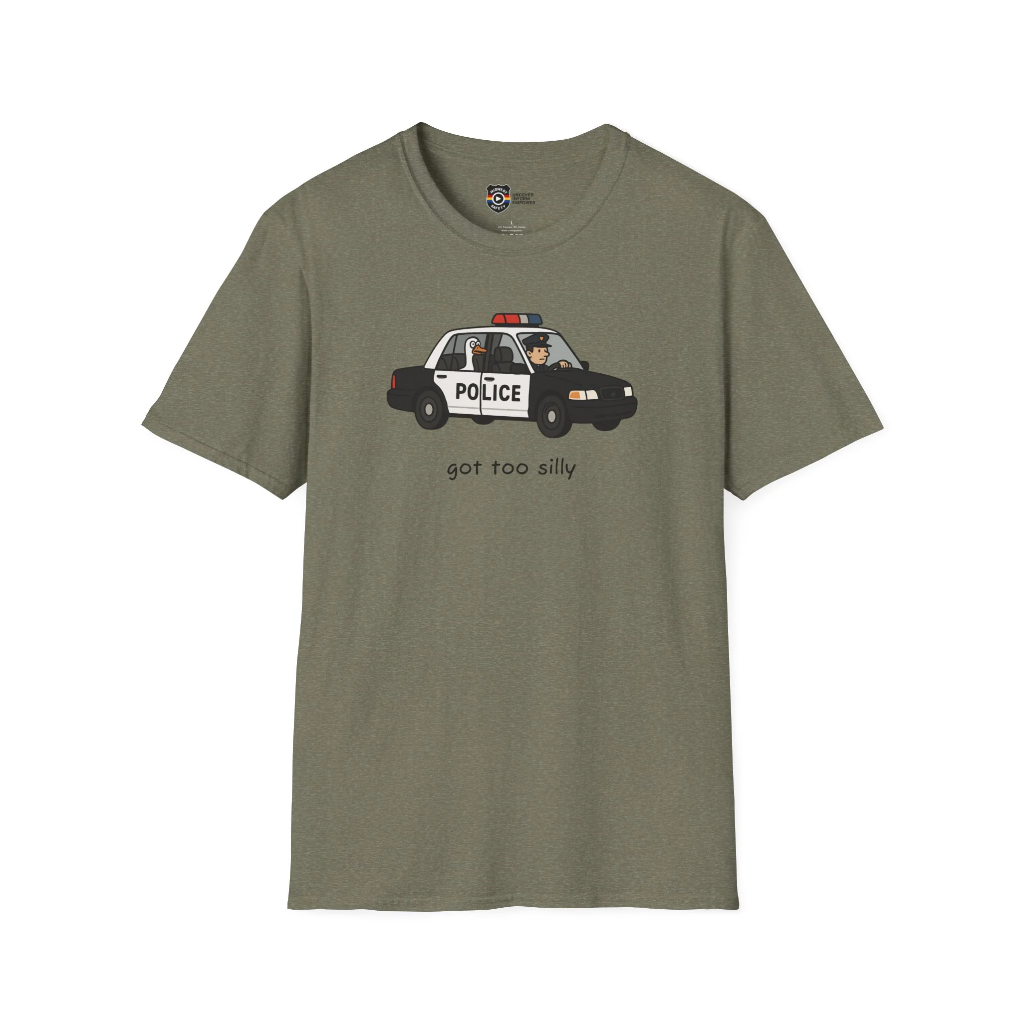Unisex Softstyle Police Silly T-Shirt - Fun & Quirky Graphic Tee Alternate - Image 11