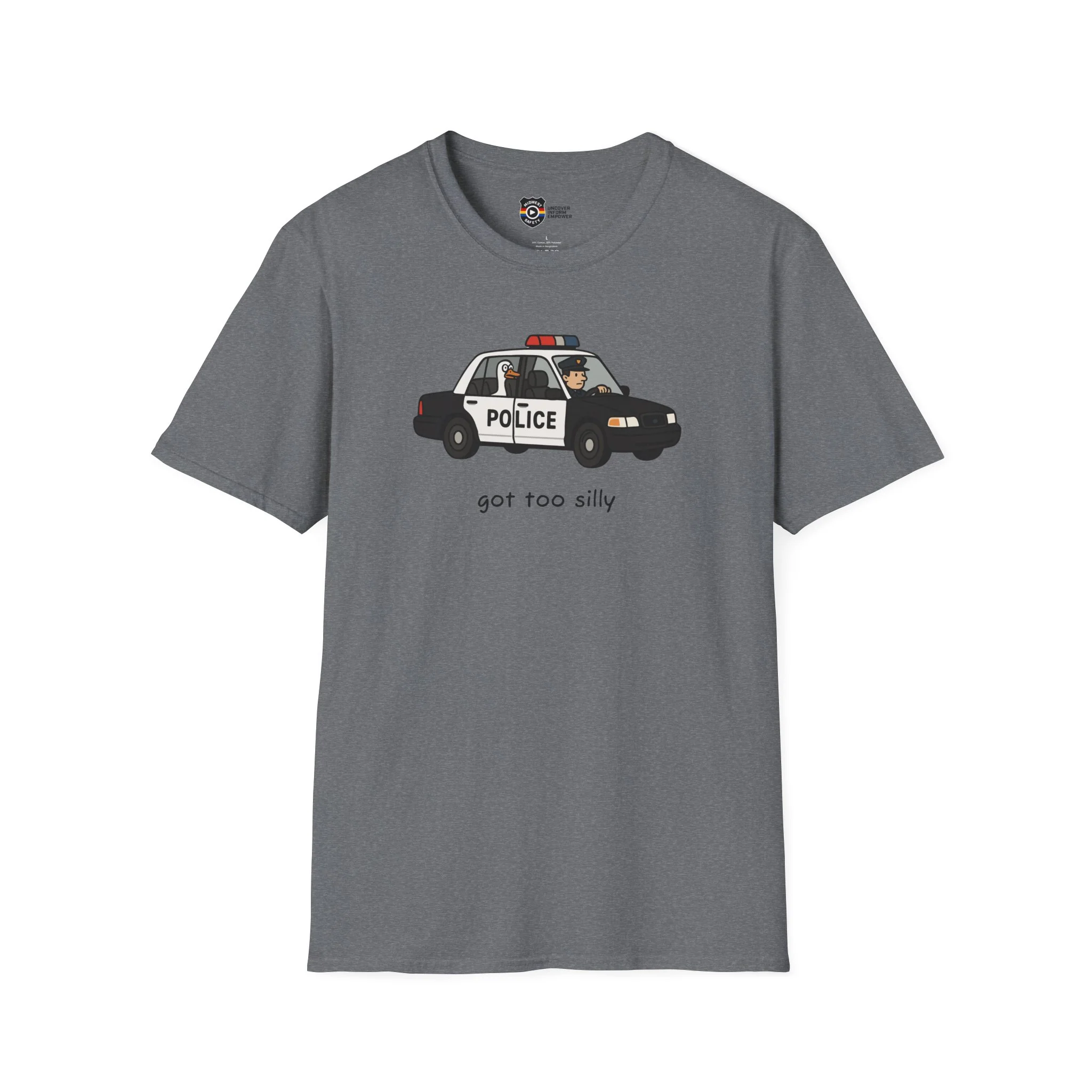 Unisex Softstyle Police Silly T-Shirt - Fun & Quirky Graphic Tee Alternate - Image 3