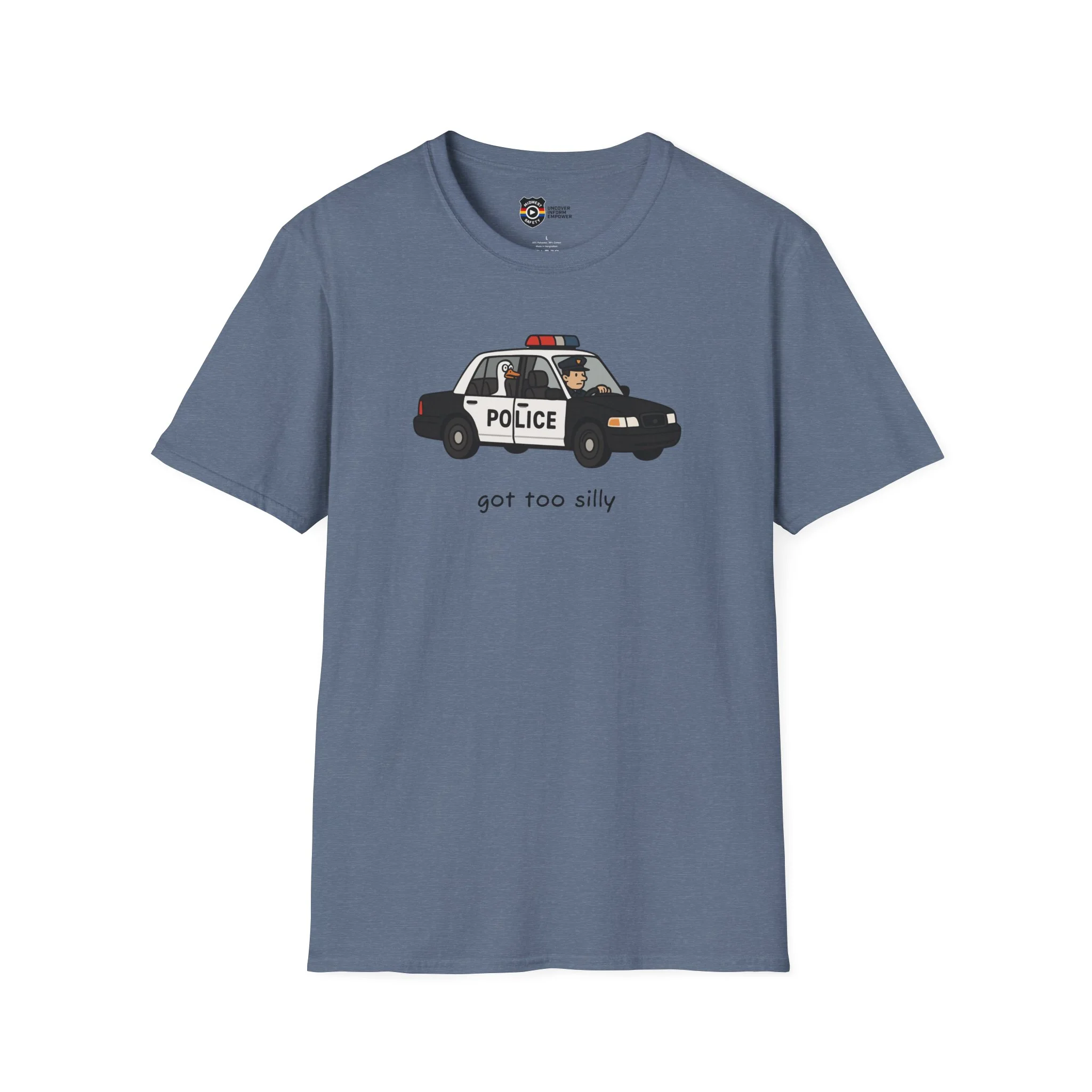 Unisex Softstyle Police Silly T-Shirt - Fun & Quirky Graphic Tee Alternate - Image 6