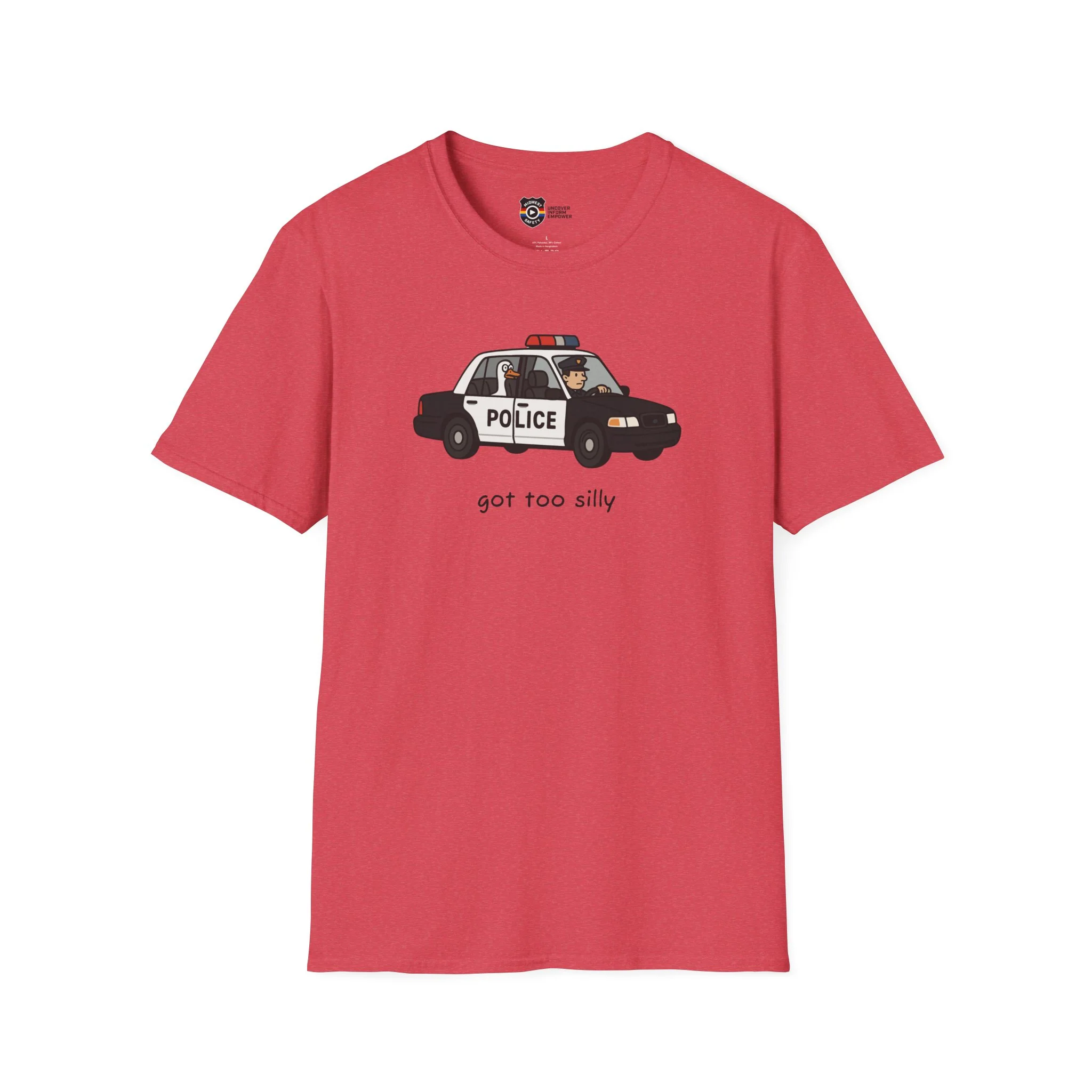 Unisex Softstyle Police Silly T-Shirt - Fun & Quirky Graphic Tee Alternate - Image 8