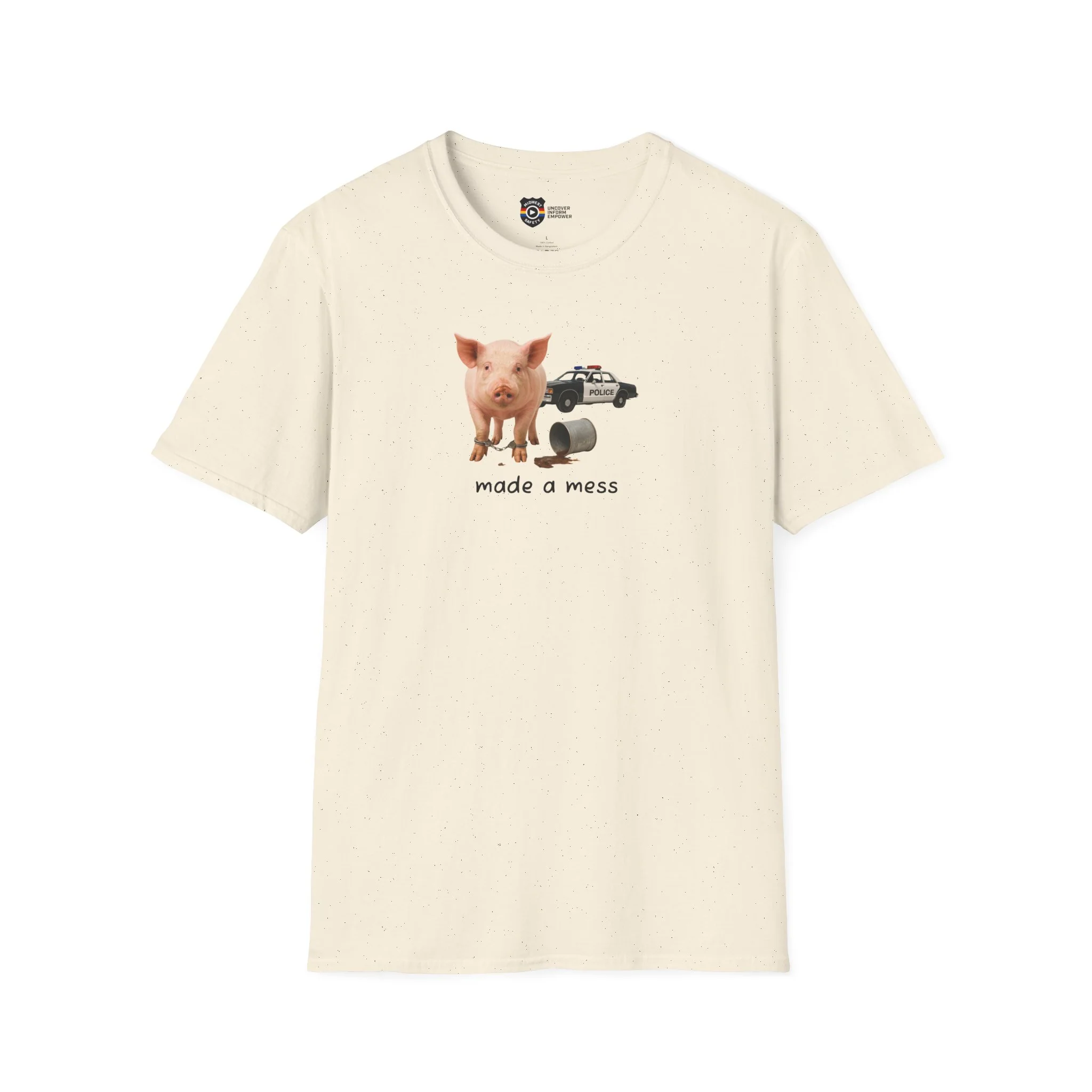 Unisex Softstyle Police Silly T-Shirt 'Made a Mess' - Fun & Quirky Graphic Tee - Image 10