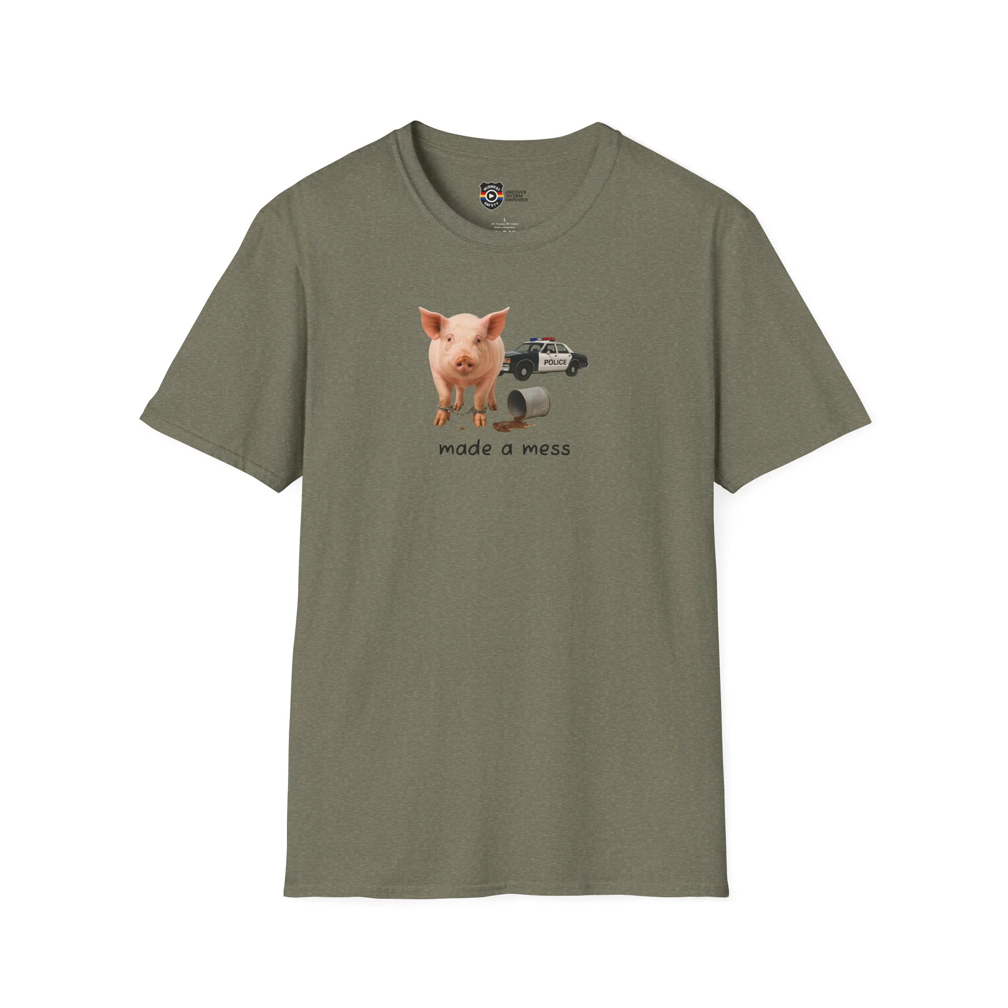 Unisex Softstyle Police Silly T-Shirt 'Made a Mess' - Fun & Quirky Graphic Tee - Image 11