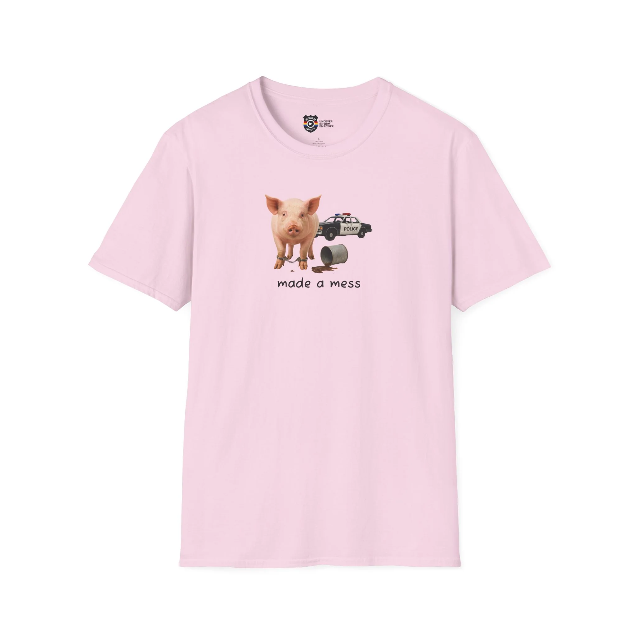 Unisex Softstyle Police Silly T-Shirt 'Made a Mess' - Fun & Quirky Graphic Tee - Image 14