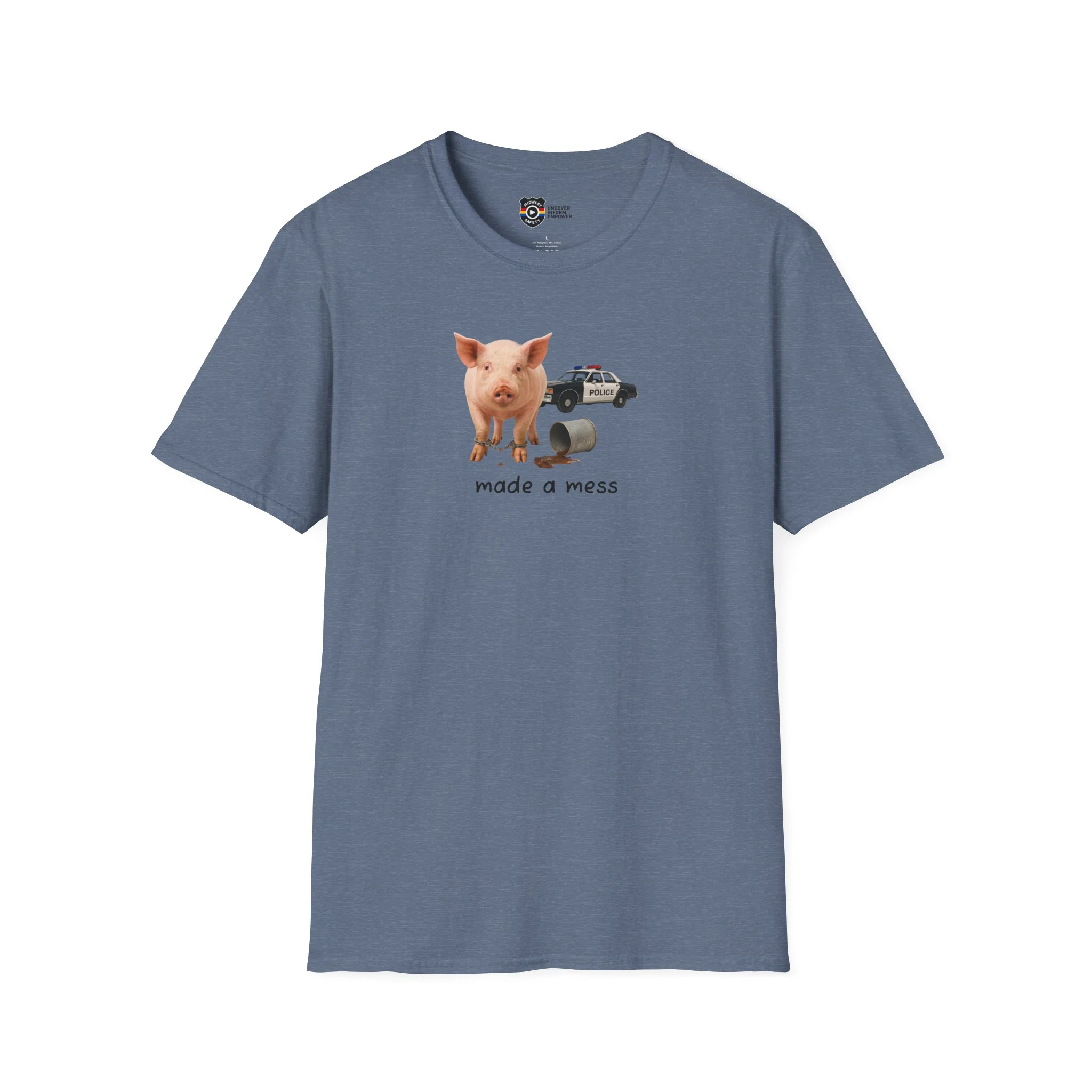 Unisex Softstyle Police Silly T-Shirt 'Made a Mess' - Fun & Quirky Graphic Tee - Image 19