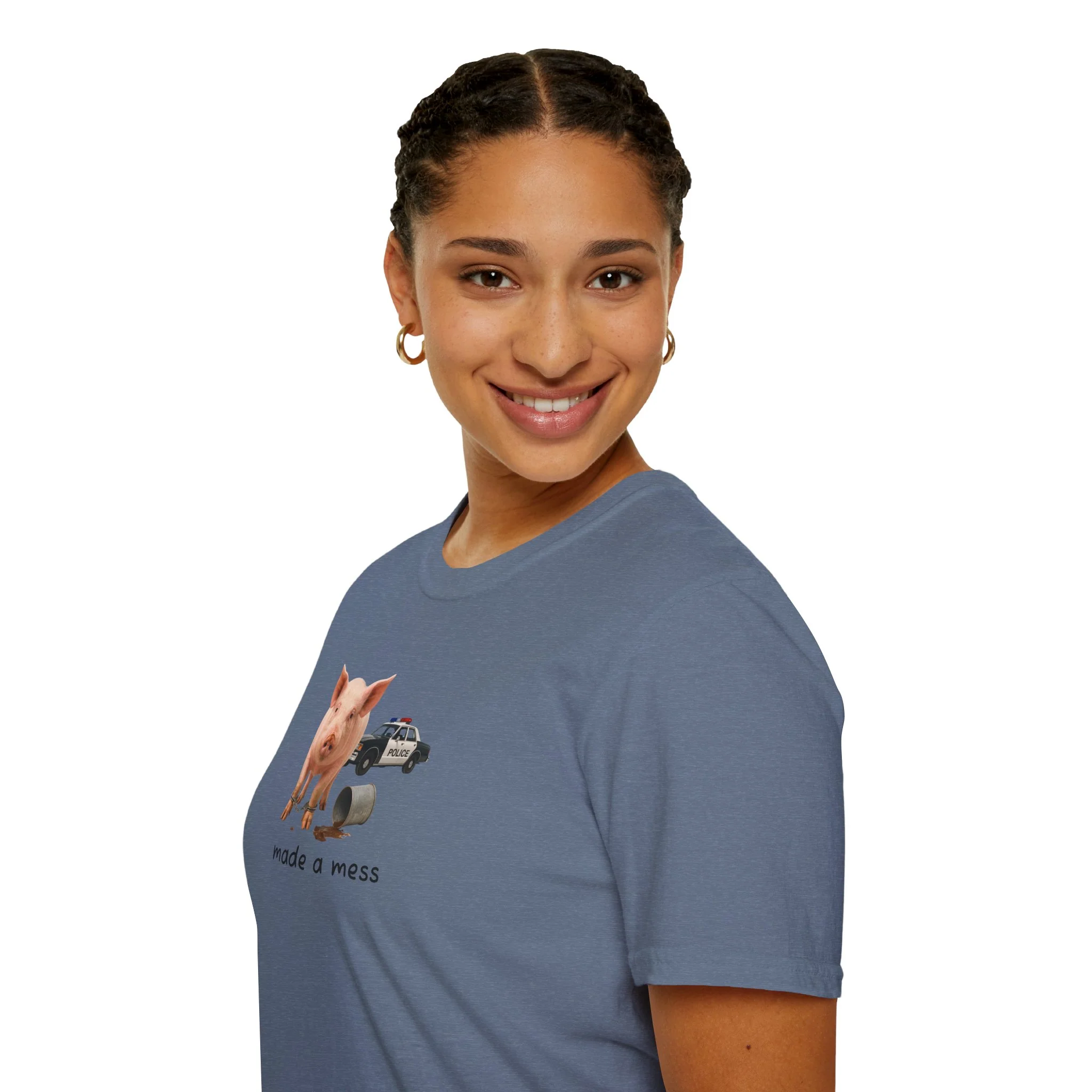 Unisex Softstyle Police Silly T-Shirt 'Made a Mess' - Fun & Quirky Graphic Tee - Image 21