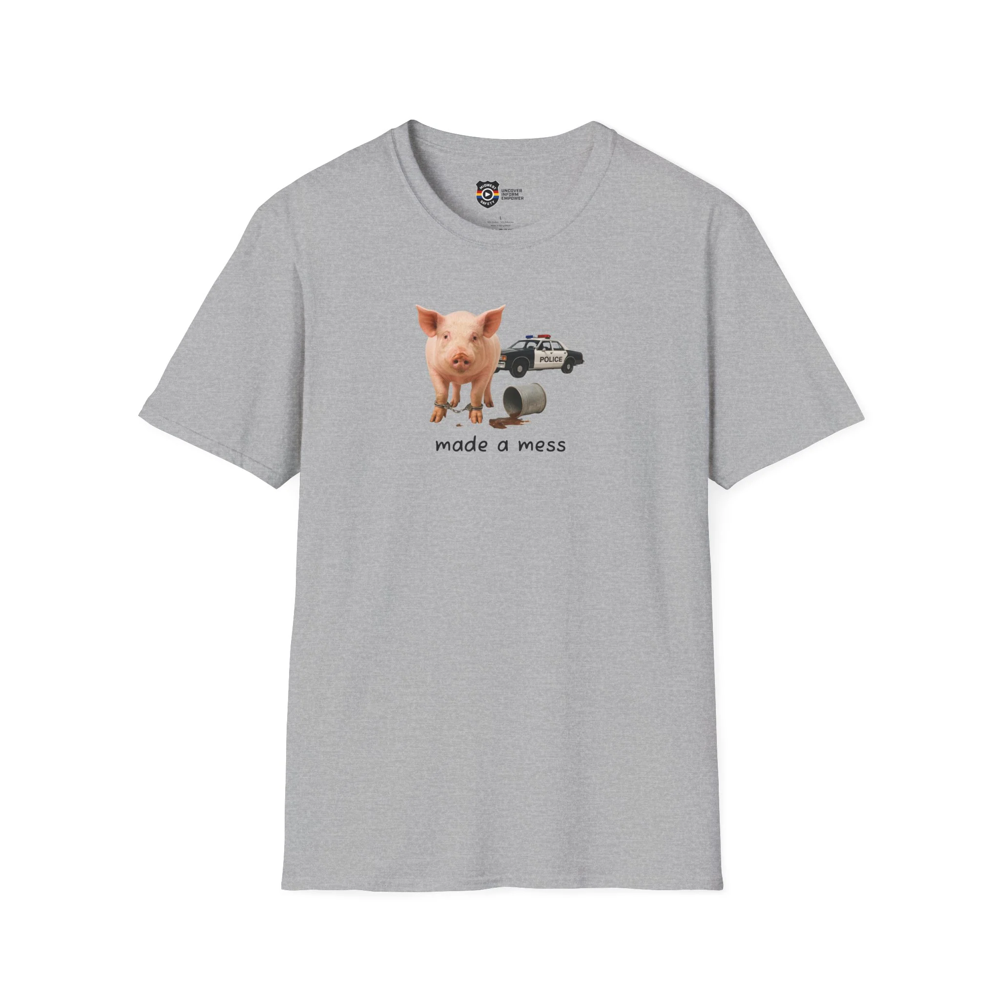 Unisex Softstyle Police Silly T-Shirt 'Made a Mess' - Fun & Quirky Graphic Tee - Image 23