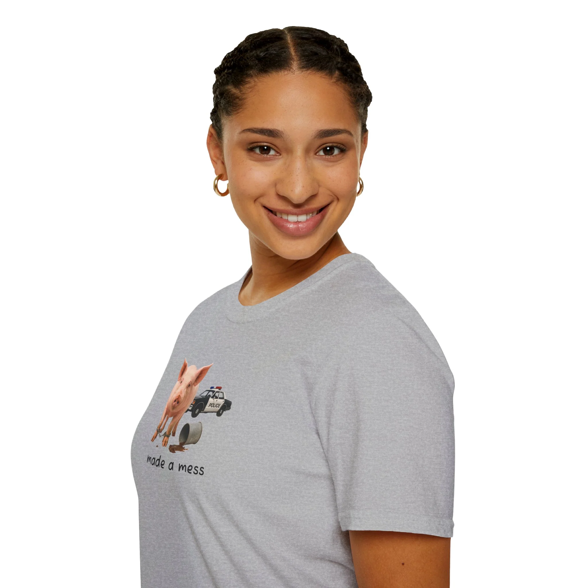 Unisex Softstyle Police Silly T-Shirt 'Made a Mess' - Fun & Quirky Graphic Tee - Image 26