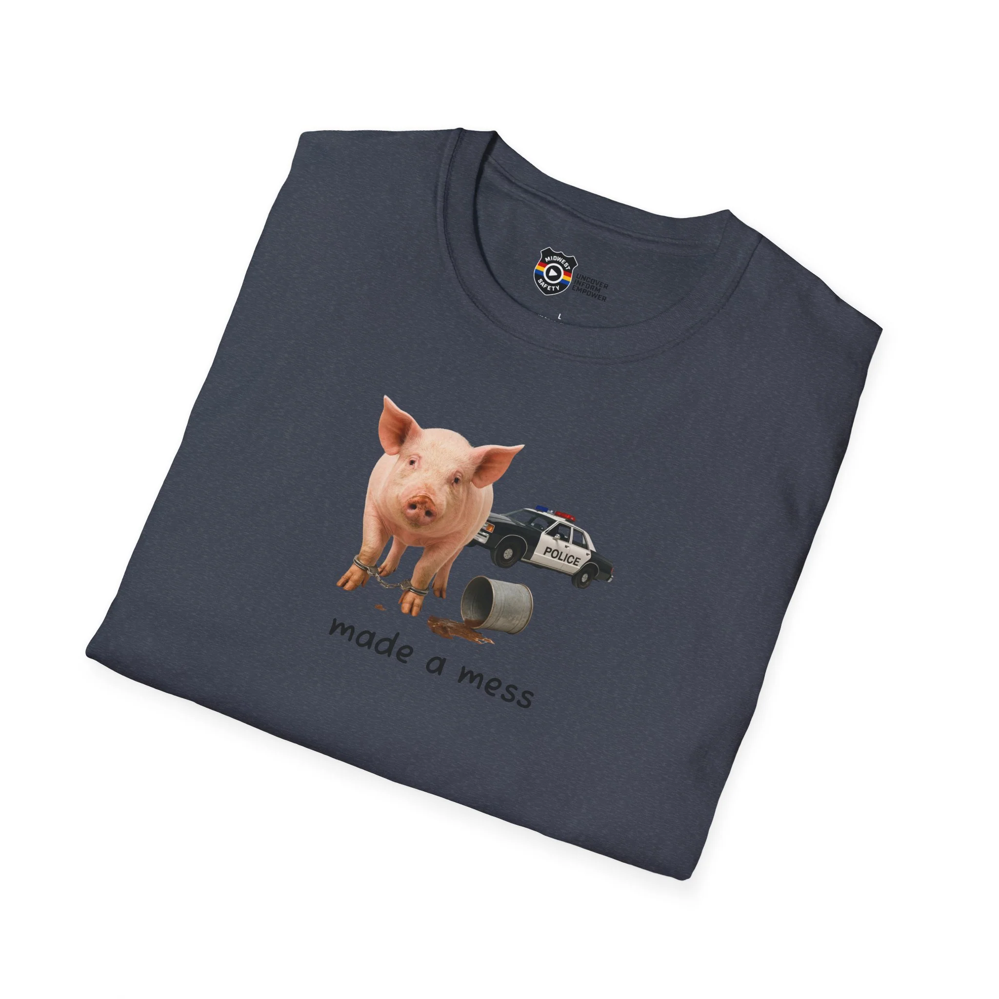 Unisex Softstyle Police Silly T-Shirt 'Made a Mess' - Fun & Quirky Graphic Tee - Image 38