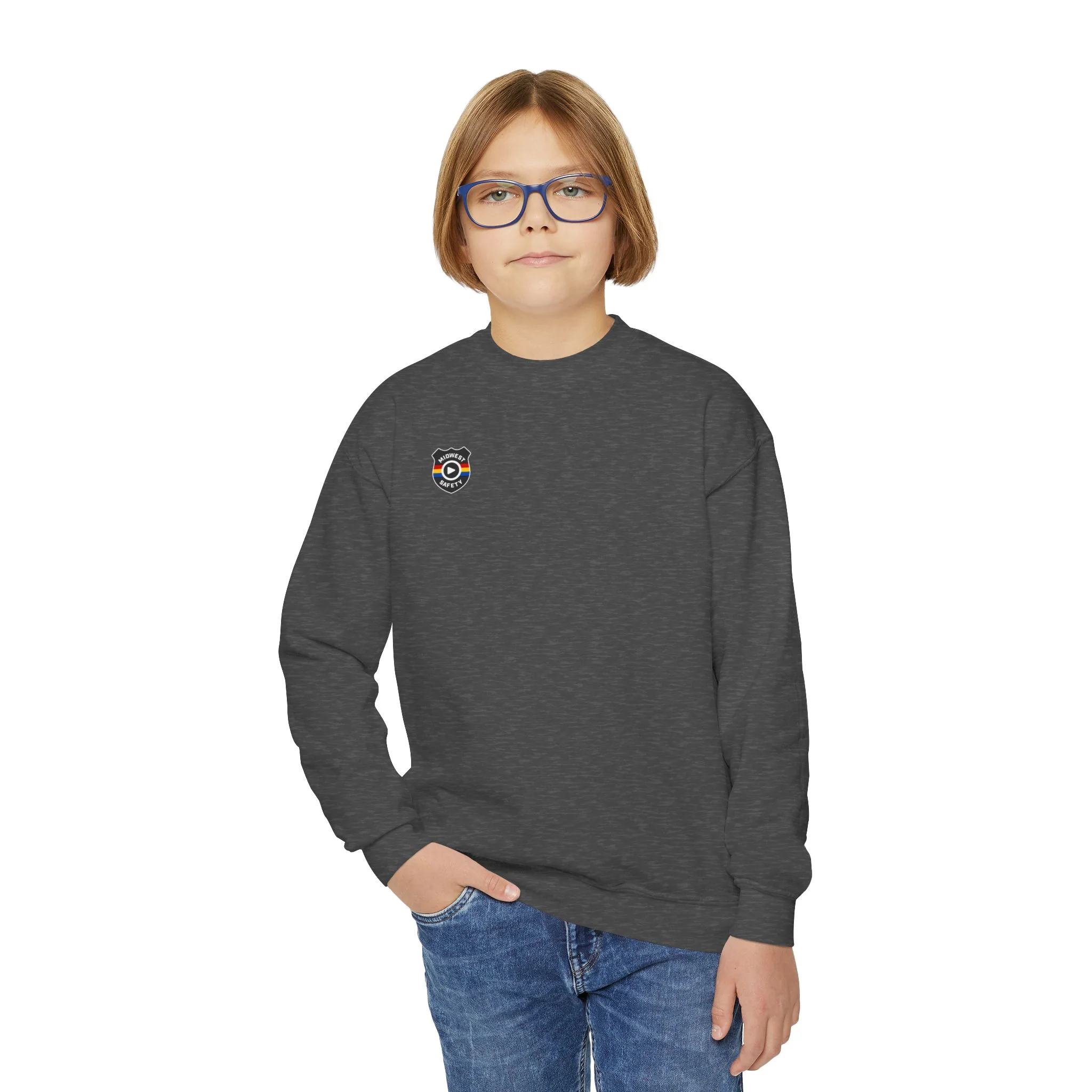 Youth Crewneck Sweatshirt - Cute Logo Design, Cozy Kids Apparel for Everyday Wear, Gifts for Birthdays, Holidays - Image 18